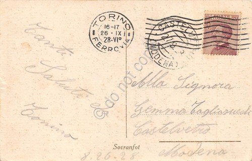 Cartolina Torino Piazza Castello Palazzo Reale tram animata 1928 | Immagine Gallery 2