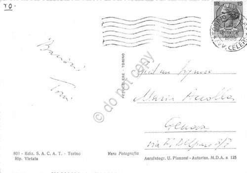 Cartolina Torino Piazza Castello panorama aereo 1958 SACAT | Immagine Gallery 2