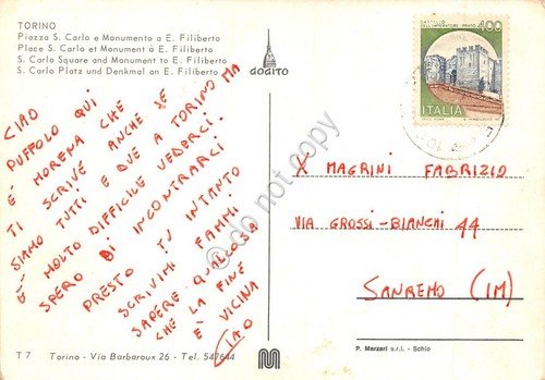Cartolina Torino Piazza San Carlo e Monumento a E. Filiberto | Immagine Gallery 2