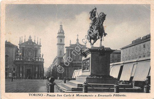 Cartolina Torino Piazza San Carlo e Monumento a Emanuele Filiberto … | Immagine principale