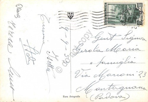 Cartolina Torino Piazza Solferino notturno 1953