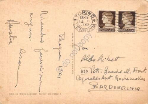 Cartolina Torino Piazza Statuto Monumento al Frejus animata 1941 | Immagine Gallery 2