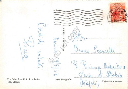 Cartolina Torino Piazza Vittorio Veneto e Ponte Vittorio Emanuele 1957 …