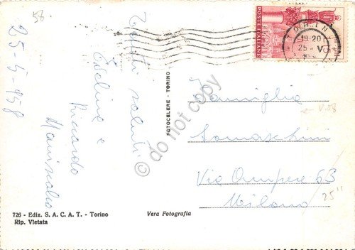 Cartolina Torino Piazza Vittorio Veneto ED SACAT 1958 | Immagine Gallery 2