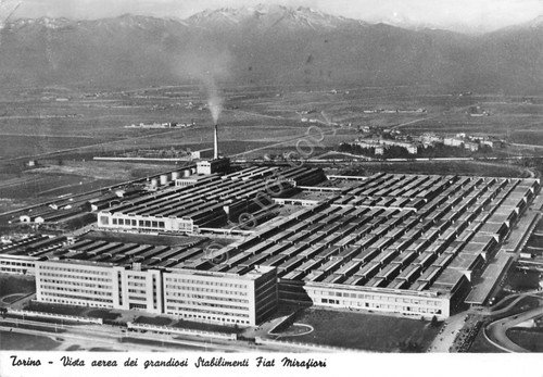 Cartolina Torino Stabilimenti Fiat Mirafiori panorama aereo 1968