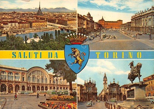 Cartolina Torino varie vedute Ed. SACAT timbro Buon Natale | Immagine principale