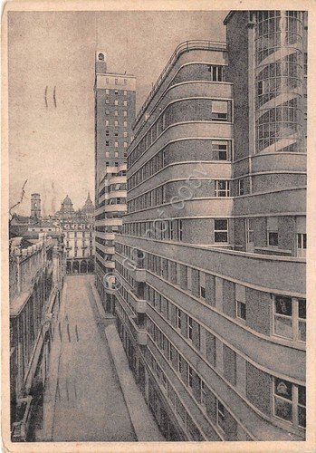 Cartolina Torino Via Viotti Torre Littoria 1938 ED SAF | Immagine principale