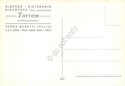 Cartolina Torre Beretti Pavia Ristorante Torrese