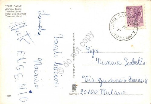 Cartolina Torre Canne Albergo Terme 1971 (Brindisi) | Immagine Gallery 2