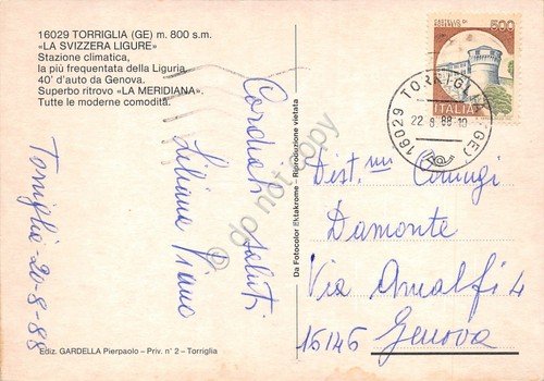 Cartolina Torriglia 4 vedute paese (Genova) | Immagine Gallery 2