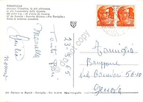 Cartolina Torriglia Lago del Brugneto 1965 colorata