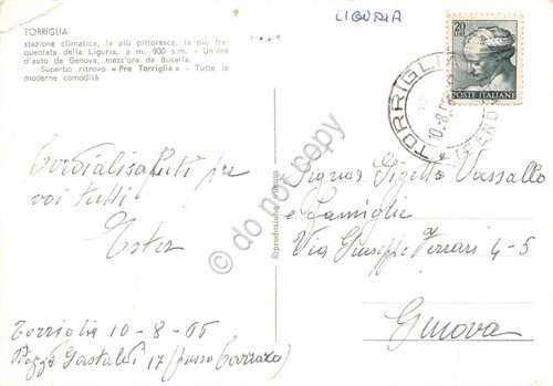 Cartolina Torriglia panorama 1966