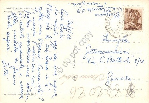 Cartolina Torriglia panorama case 1962 grinza