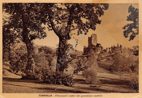 Cartolina Torriglia ruderi del castello 1942 | Immagine principale