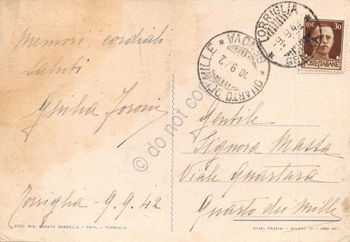 Cartolina Torriglia ruderi del castello 1942 | Immagine Gallery 2