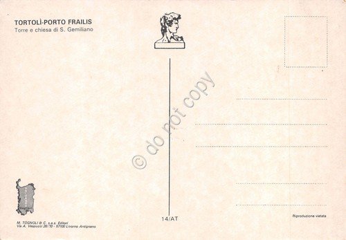 Cartolina Tortolì Porto Fralis Torre e chiesa S. Geminiano | Immagine Gallery 2