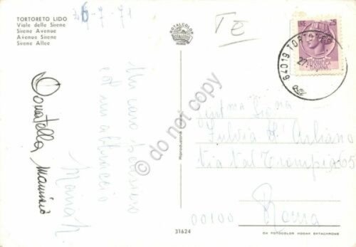 Cartolina Tortoreto Lido Viale delle Sirene 1971 Agip ristorante | Immagine Gallery 2