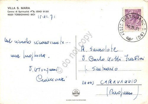 Cartolina Tossignano Villa S. Maria centro di spiritualità 1971 4 …