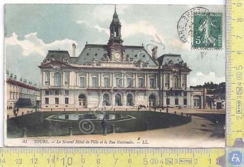 Cartolina Tours - Nouvel Hotel de Ville - Colored - …