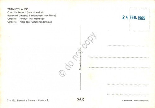 Cartolina Tramutola Corso Umberto I