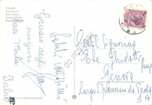 Cartolina Trani Via Cavour pullman animata
