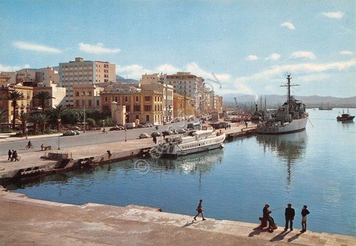 Cartolina Trapani vista del porto barche case anni '70 | Immagine principale