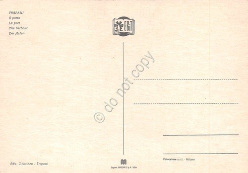 Cartolina Trapani vista del porto barche case anni '70 | Immagine Gallery 2