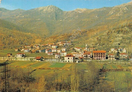 Cartolina Trappa Garessio panorama paese 1984