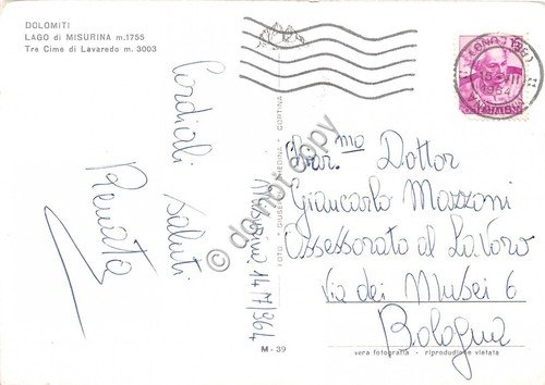 Cartolina Tre cime di Lavaredo Lago di Misurina 1964 Foto …