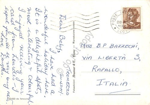 Cartolina Tremezzina vedute varie alberghi e case dal lago imbarcazione …