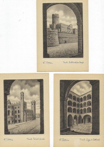 Cartolina Trento 3 cartoline Illustrate Bellini NVG