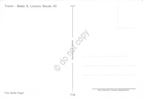 Cartolina Trento Badia San Lorenzo interno ed esterno | Immagine Gallery 2