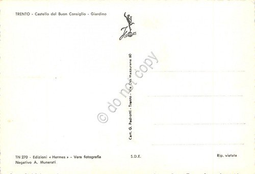 Cartolina Trento Castello Buon Consiglio Giardino | Immagine Gallery 2