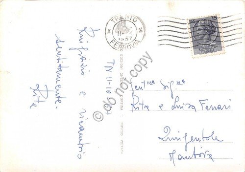 Cartolina Trento Laghetto di Cigni Ed Ghedina 1957 | Immagine Gallery 2