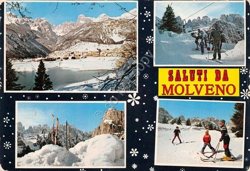 Cartolina Trento Molveno vedutine sci sciatore 1979 | Immagine principale