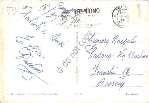 Cartolina Trento Vedutine 1961