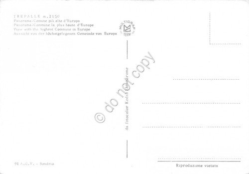Cartolina Trepalle panorama Passo Eira M. Crapene (Sondrio) | Immagine Gallery 2