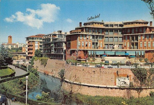 Cartolina Treviso Antiche mura Hotel Carlton anni '70