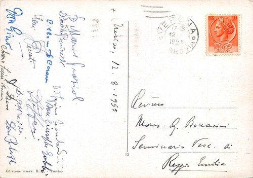 Cartolina Treviso Bastioni del Piazzale della Stazione 1955