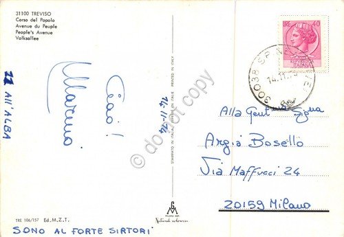 Cartolina Treviso Corso del Popolo Coin 1974
