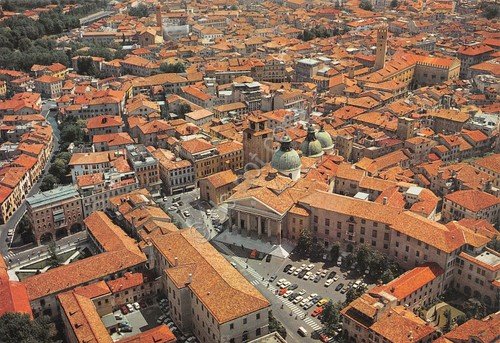 Cartolina Treviso panorama aerea case tetti auto anni '70 | Immagine principale
