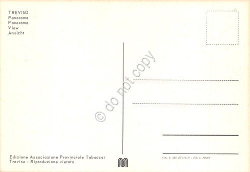 Cartolina Treviso panorama aerea case tetti auto anni '70 | Immagine Gallery 2