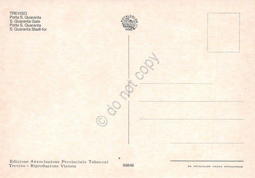 Cartolina Treviso Porta S. Quaranta anni '70