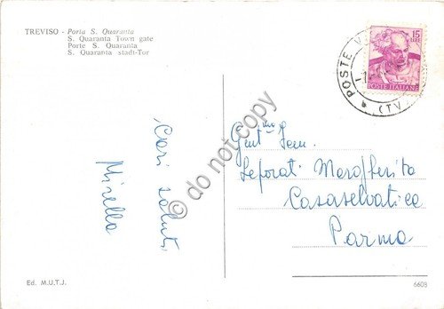Cartolina Treviso Porta S.S. Quaranta anni '60