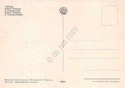 Cartolina Treviso Porta San Tommaso anni '70