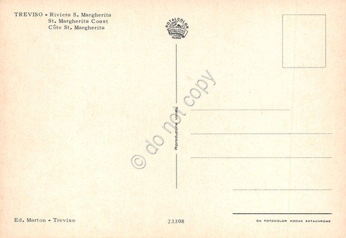 Cartolina Treviso Riviera Santa Margherita anni '70