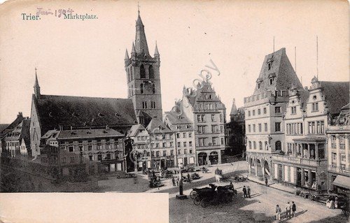 Cartolina Trier Marktplatz 1904