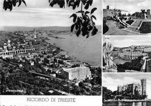 Cartolina Trieste 4 vedute 1956