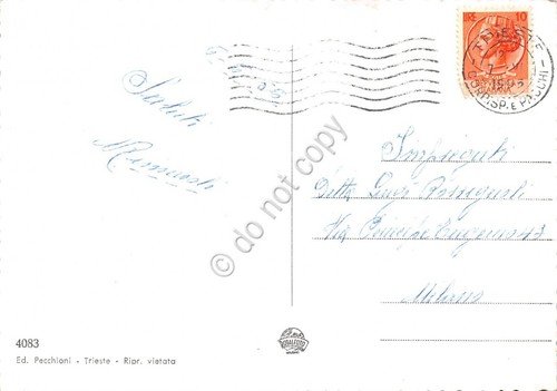 Cartolina Trieste 4 vedute 1956