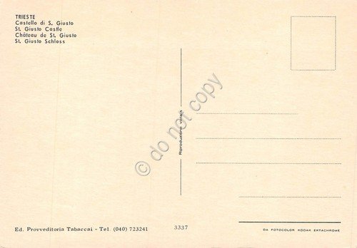 Cartolina Trieste Castello di S. Giusto